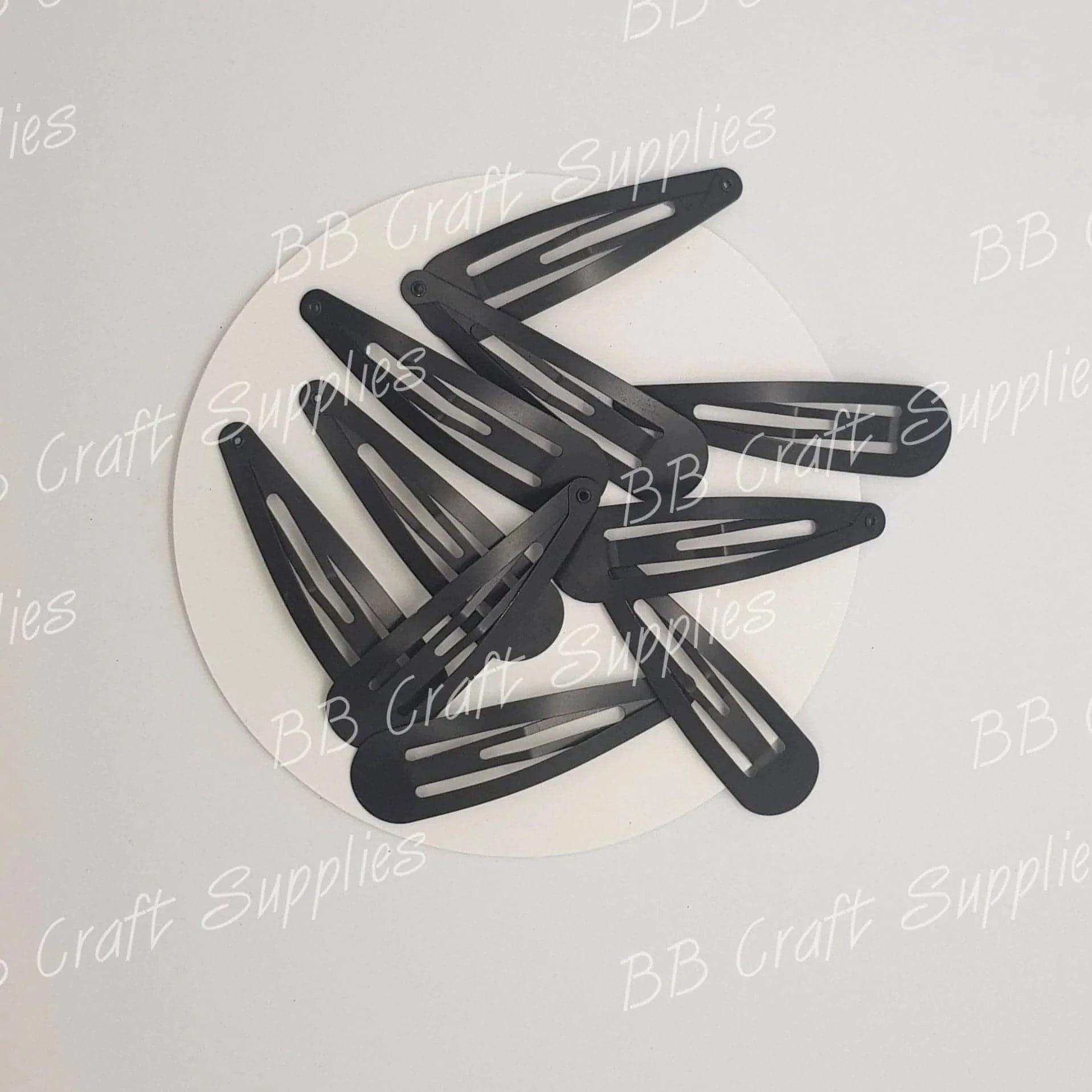 Clearance - Snap Clips 8 cm - 10 Pack - accessories, black, clear, clearance, clips, Embelishment, Hair, Hair clips, snap clip - Bare Butler Faux Leather Supplies 