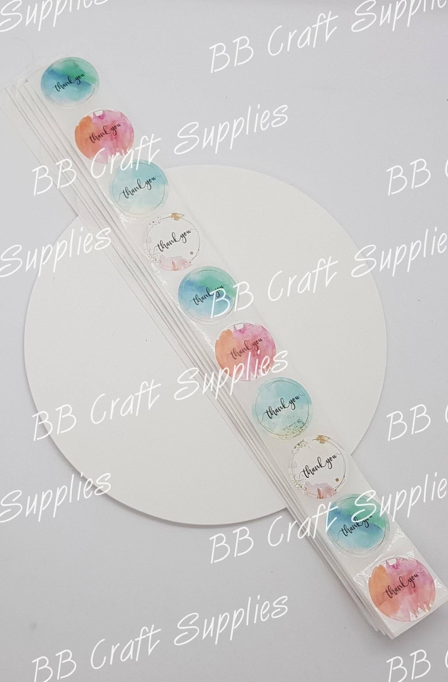 Clearance - Stickers - 100 Pack - Accessories, Pretty Things, Stickers, Thankyou - Bare Butler Faux Leather Supplies 