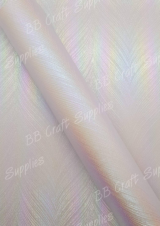 Cotton Candy Rainbow Peacock Feather - Embossed, Faux, Faux Leather, feather, Leather, leatherette, pattern, peacock, rainbow, Whats new - Bare Butler Faux Leather Supplies 
