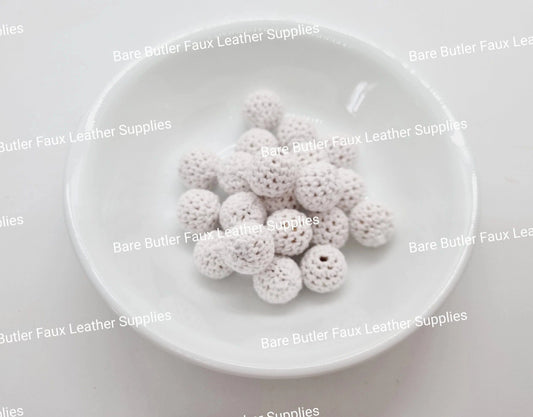 Crochet Beads White -  - Bare Butler Faux Leather Supplies 