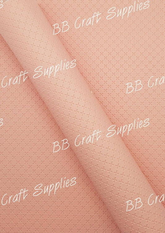Cross Texture - Bubble Gum Pink - Bubble Gum, cross, faux, Faux Leather, Leather, leatherette, Pink - Bare Butler Faux Leather Supplies 