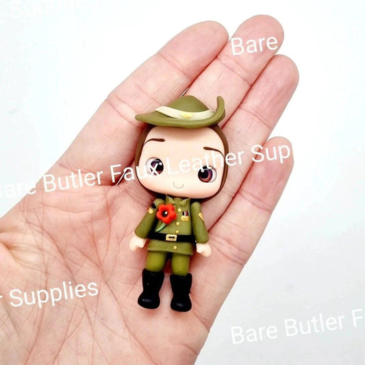 Digger ❤ - *** On Order 200 more arriving in march, then another 200 in August *** - Anzac, Anzac Day, Australia, australia day, Australian, Australiana, australianan, Clay, Remembrance, soldier, Spirit, We Will Remember Them - Bare Butler Faux Leather Supplies 