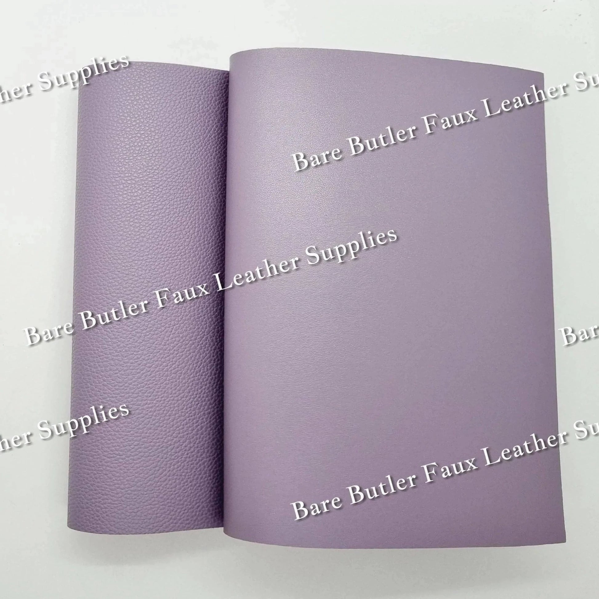 Double Sided Solid Colour Litchi - Lavender - Faux, Faux Leather, Leather, leatherette - Bare Butler Faux Leather Supplies 