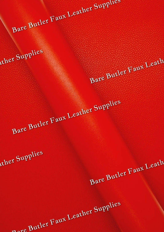 Double Sided Solid Colour Litchi - Red - Faux, Faux Leather, Leather, leatherette - Bare Butler Faux Leather Supplies 