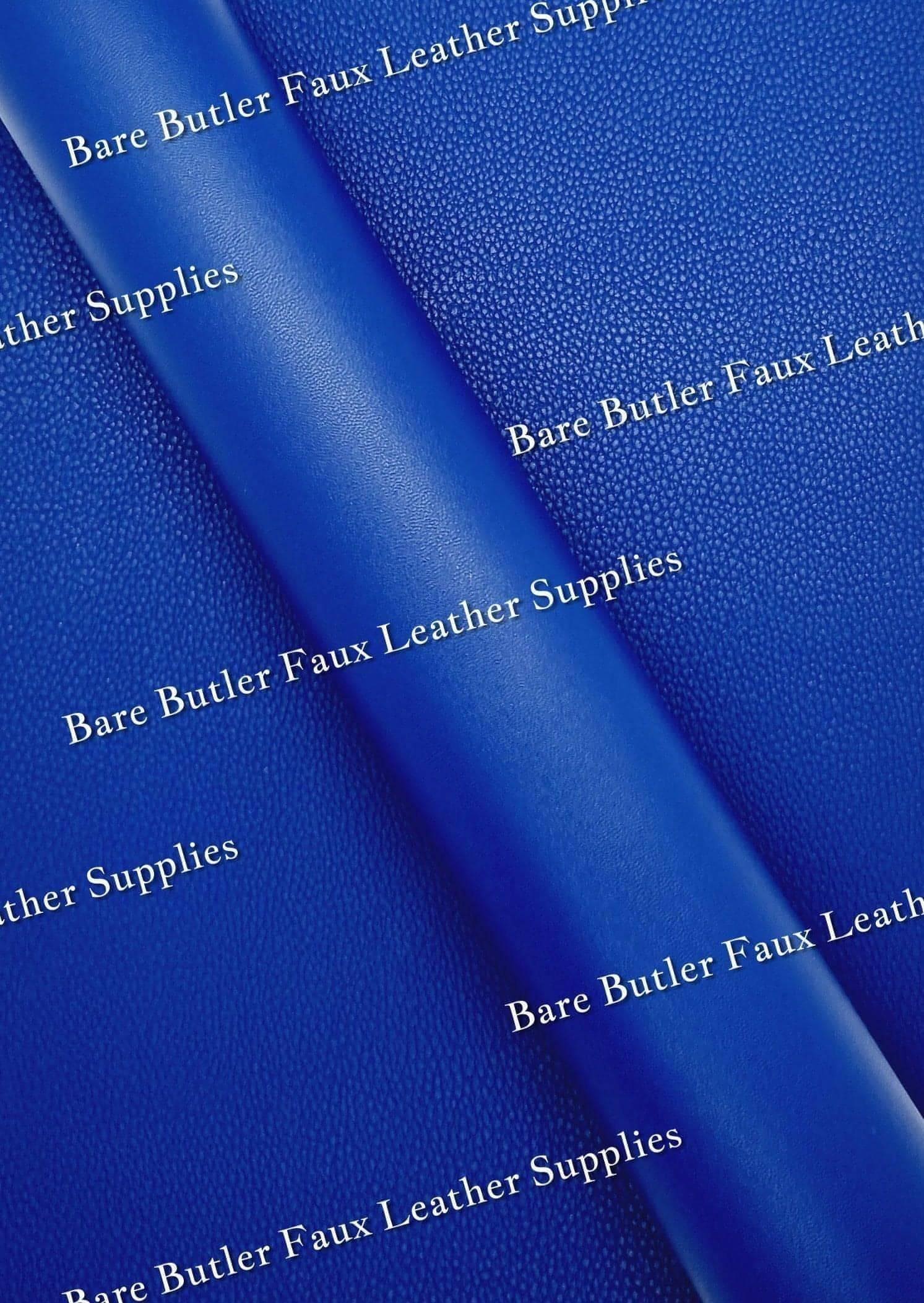 Double Sided Solid Colour Litchi - Royal Blue - Faux, Faux Leather, Leather, leatherette - Bare Butler Faux Leather Supplies 