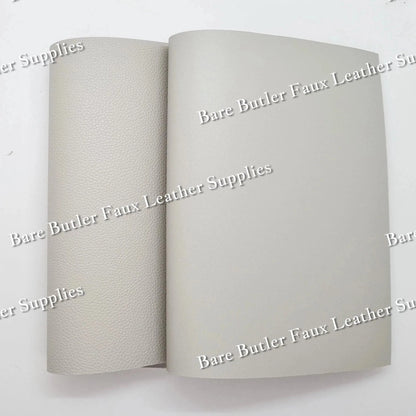 Double Sided Solid Colour Litchi - Stone - Faux, Faux Leather, Leather, leatherette - Bare Butler Faux Leather Supplies 