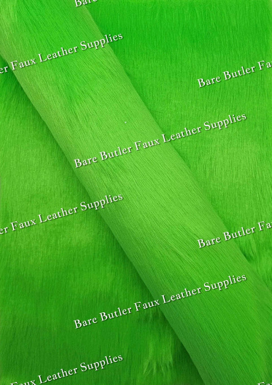 Faux Fur Fabric Green - christmas, fabric, Faux, Faux Leather, fluffy, fur, green, grinch - Bare Butler Faux Leather Supplies 