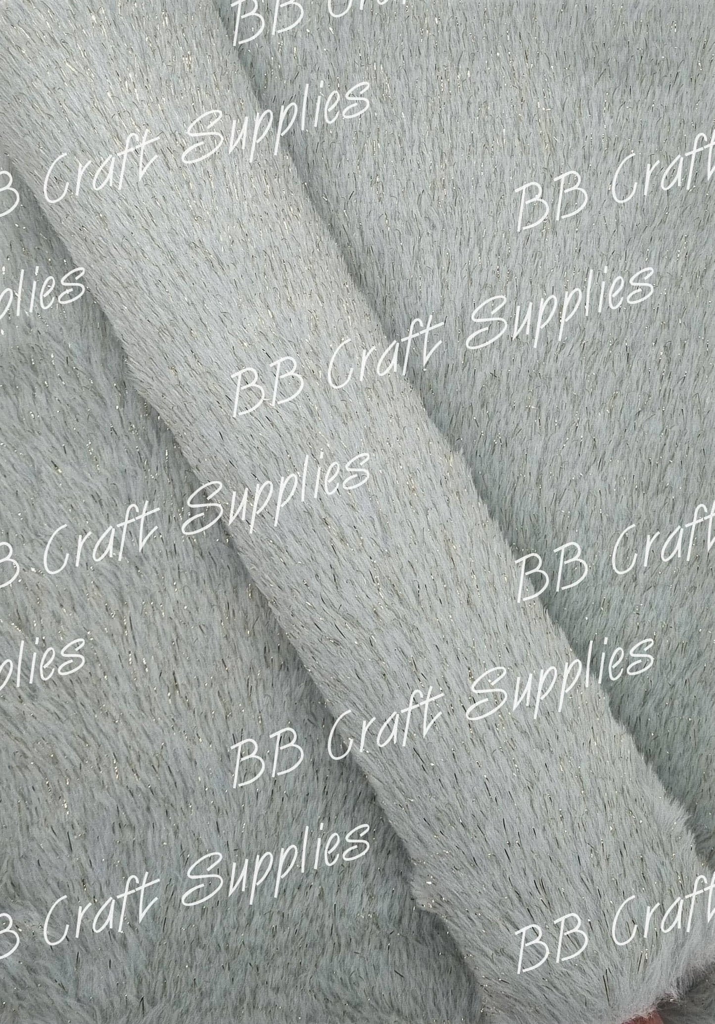 Faux Fur Fabric Grey with Gold Sparkles - easter, fabric, Faux, Faux Leather, fluffy, fur, gold, Grey, Rabbit - Bare Butler Faux Leather Supplies 