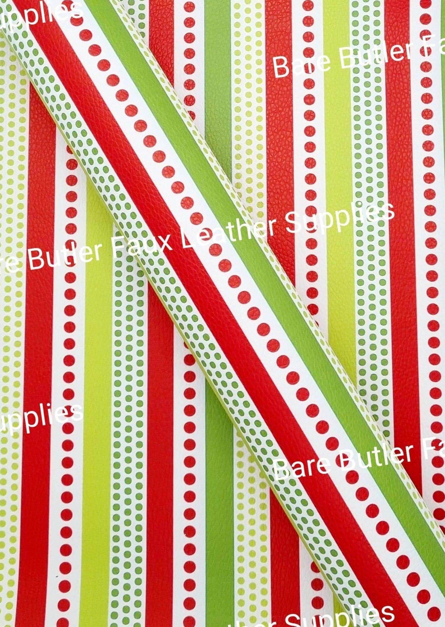 Festive Christmas Vertical Stripe Litchi - Fabric, Faux, Faux Leather, Leather, leatherette, Litchi - Bare Butler Faux Leather Supplies 