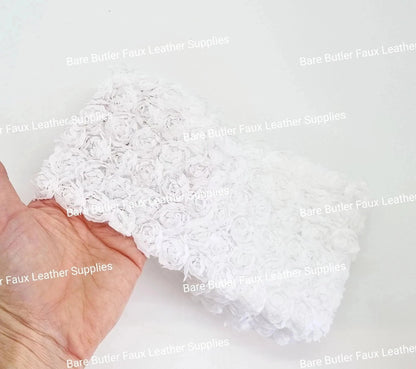 Floral lace Mesh White -  - Bare Butler Faux Leather Supplies 