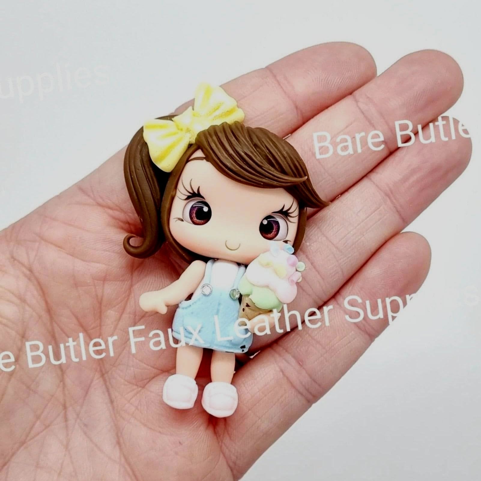 Girl with Ice cream - Clay, Clays, girl - Bare Butler Faux Leather Supplies 