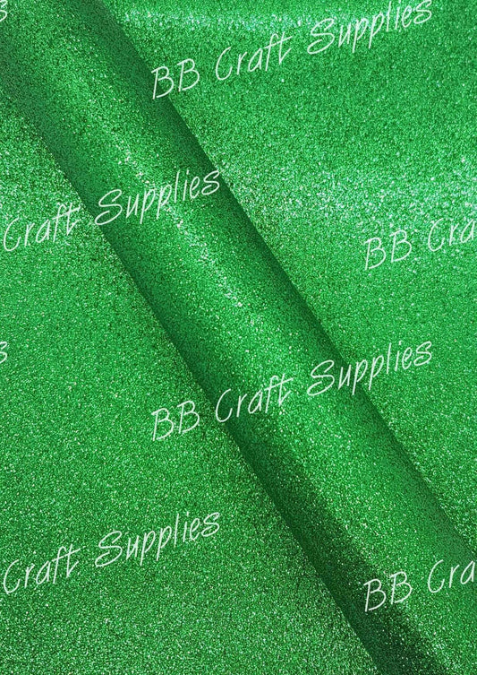 Glitter - Green - Faux, Faux Leather, Fine, Glitter, Green, leather, leatherette, Super - Bare Butler Faux Leather Supplies 