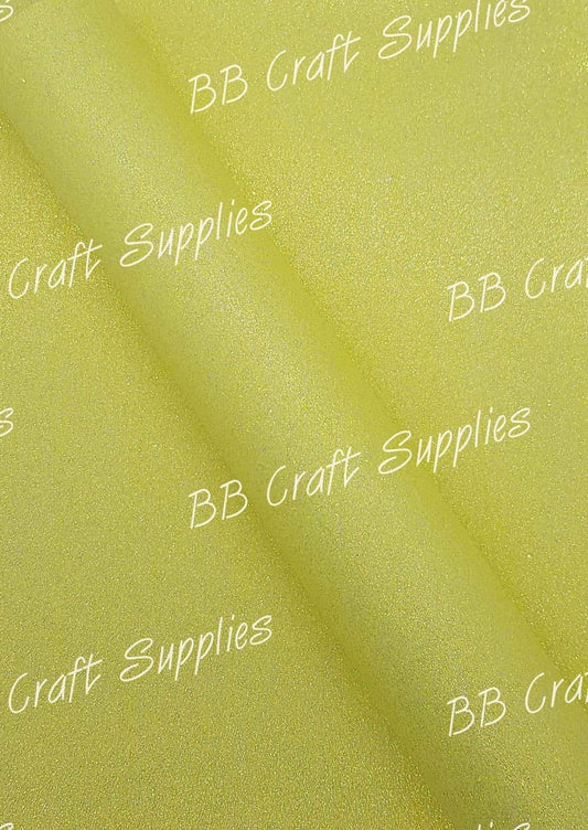 Glitter - Neon Yellow - Faux, Faux Leather, Glitter, leather, leatherette, Neon, Neon Yellow, Yellow - Bare Butler Faux Leather Supplies 
