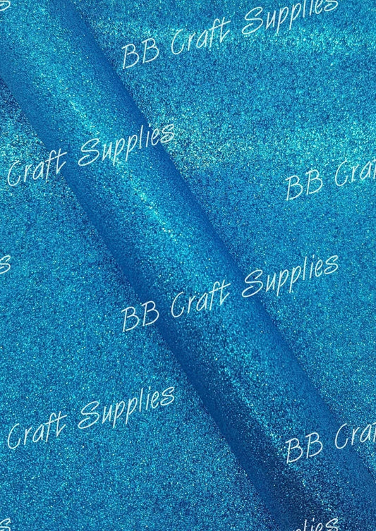 Glitter - Sea Blue - Blue, Faux, Faux Leather, Glitter, leather, leatherette, Sea - Bare Butler Faux Leather Supplies 