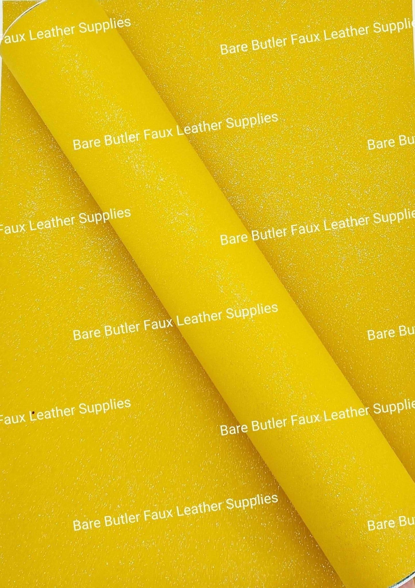 Glitter Suede - Mustard - Faux, Faux Leather, Glitter, mustard, Suede, Yellow - Bare Butler Faux Leather Supplies 