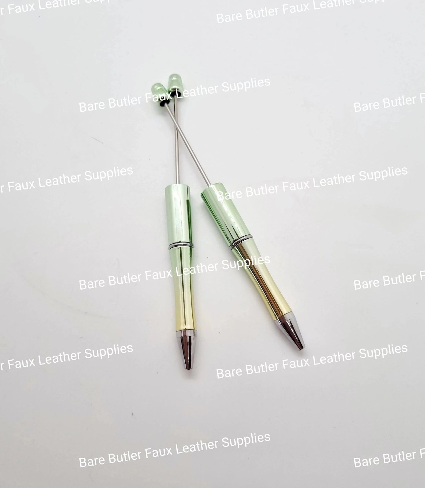 Green Ombre Metallic Bead Pen Blanks 2 pack -  - Bare Butler Faux Leather Supplies 