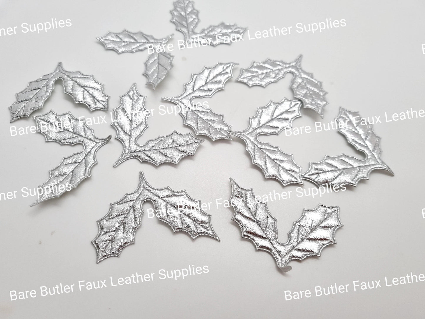 Holly Leaf Embellishments - accessories, christmas, Embelishment, Holly - Bare Butler Faux Leather Supplies 