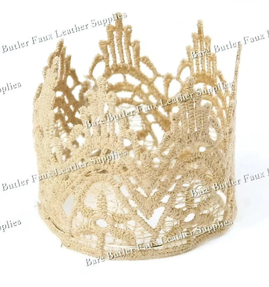 Lace Crown with strap - Embelishment, lace - Bare Butler Faux Leather Supplies 