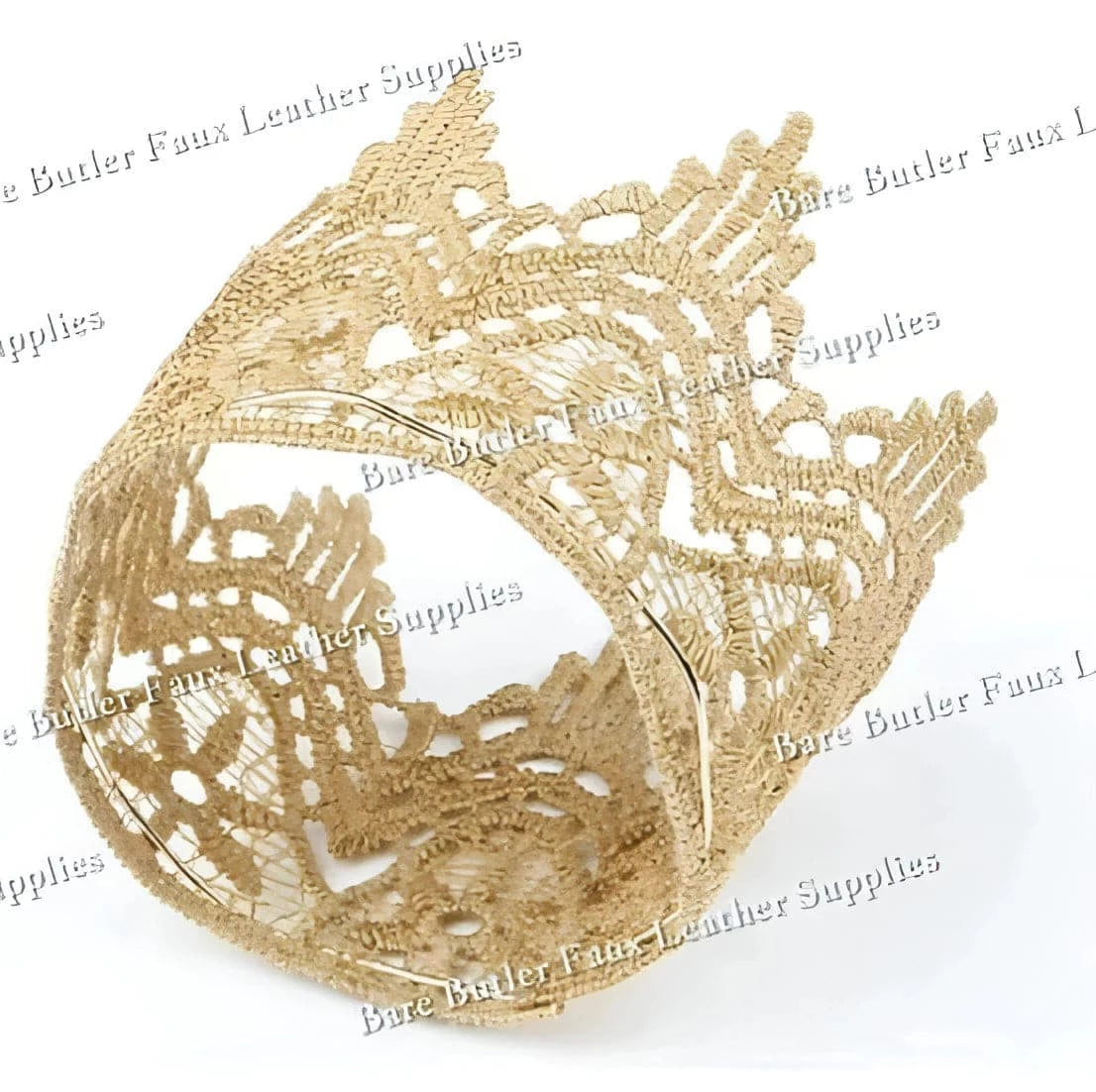 Lace Crown with strap - Embelishment, lace - Bare Butler Faux Leather Supplies 