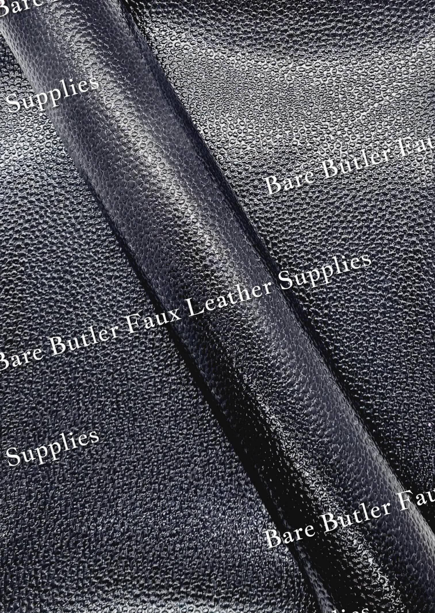 Metallic Black - Faux, Faux Leather, Leather, leatherette, metalic, metallic, metallic's - Bare Butler Faux Leather Supplies 