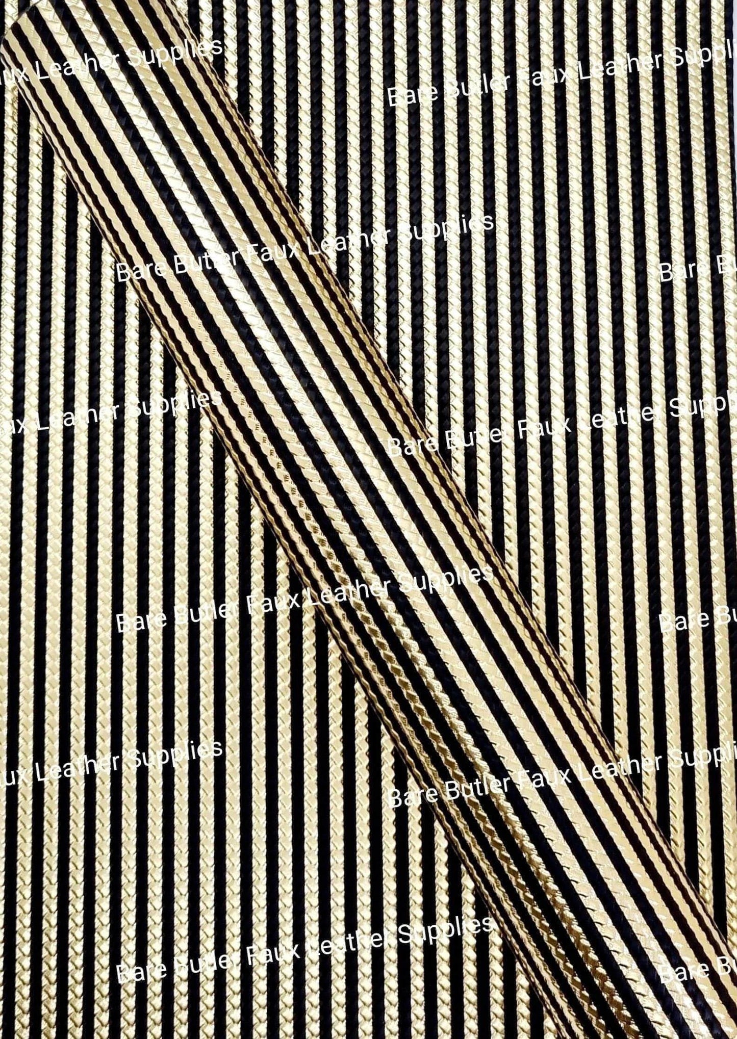 Metallic Embossed Weave Gold and Black - Faux, Faux Leather, Floral, Glitter - Bare Butler Faux Leather Supplies 