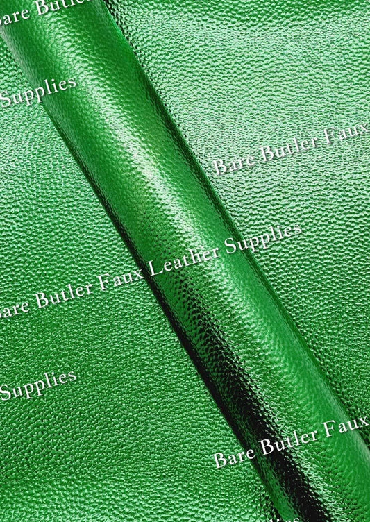 Metallic Green - Faux, Faux Leather, Leather, leatherette, metalic, metallic, metallic's - Bare Butler Faux Leather Supplies 