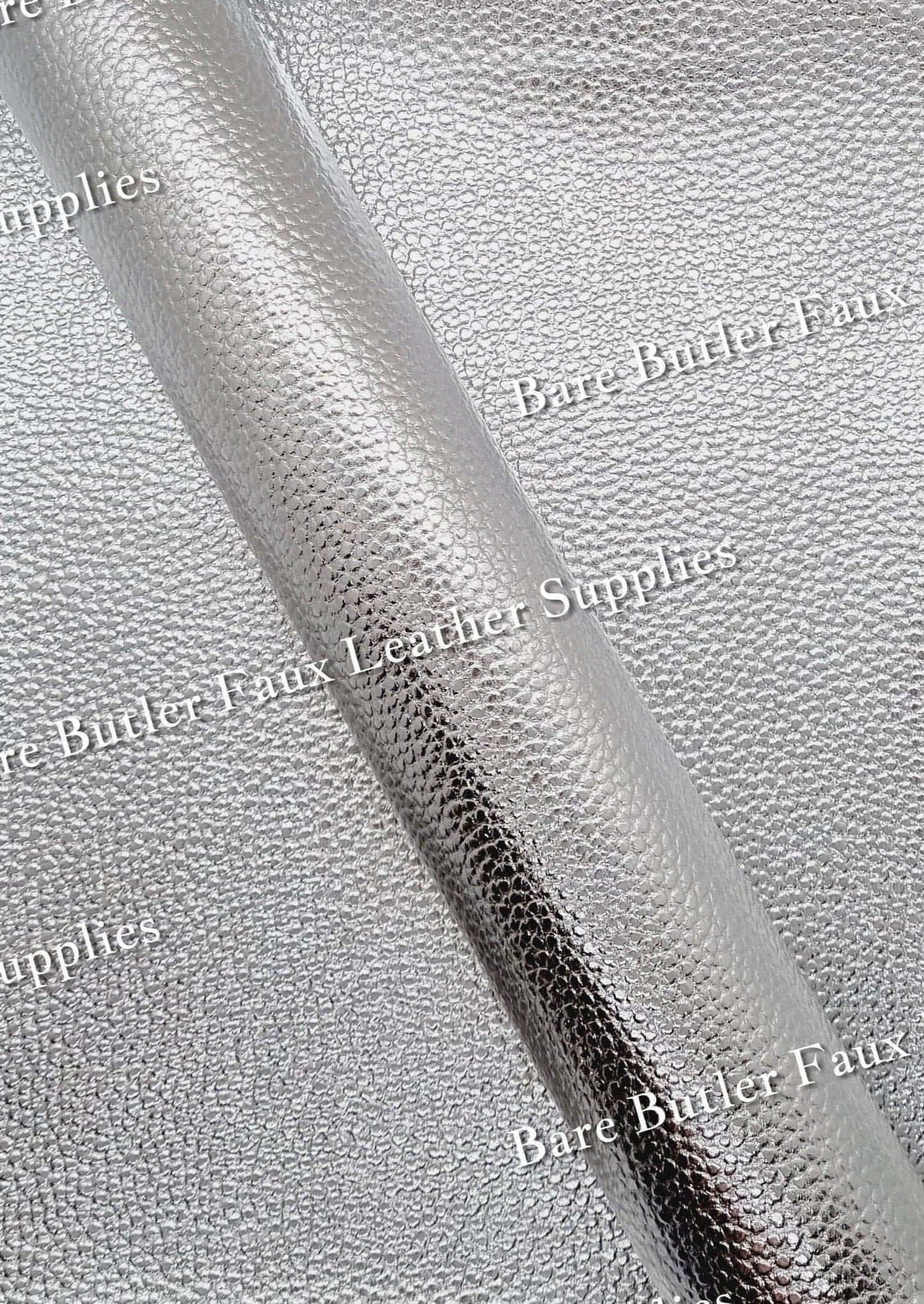 Metallic Silver - Faux, Faux Leather, Leather, leatherette, metalic, metallic, metallic's - Bare Butler Faux Leather Supplies 