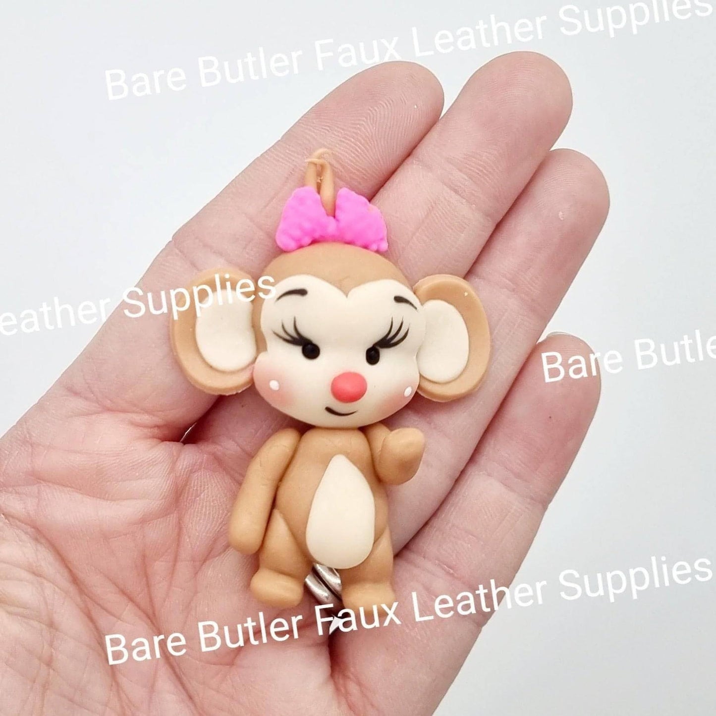 Mona the Monkey - animal, Clay, Clays, farm, jungle, monkey - Bare Butler Faux Leather Supplies 