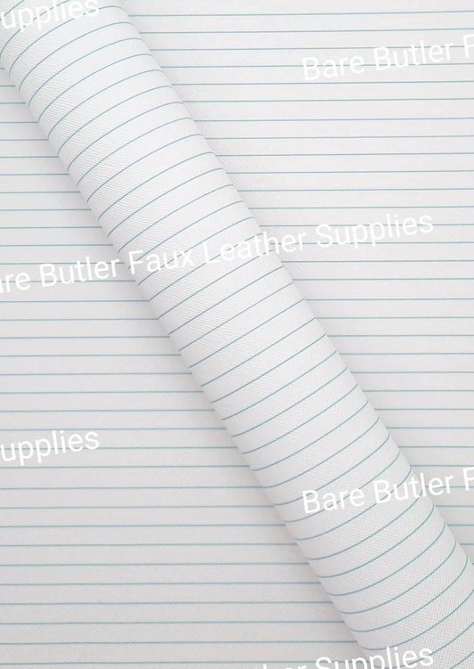 Notebook Paper Blue Lines Faux Leather - Back to school, crayons, Faux, Faux Leather, Leather, leatherette, Litchi, Yellow - Bare Butler Faux Leather Supplies 