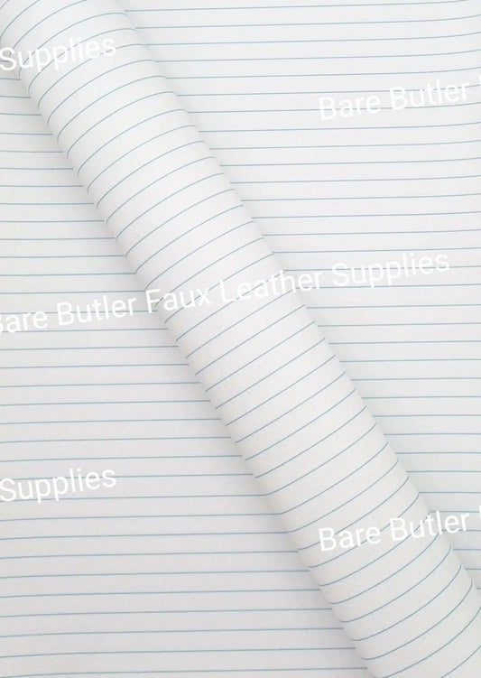 Notebook Paper Blue Lines Litchi - Back to school, crayons, Faux, Faux Leather, Leather, leatherette, Litchi, Yellow - Bare Butler Faux Leather Supplies 