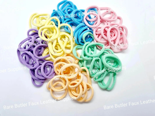 Nylon Hair Ties Pack of 5 - Bright's - accesories, Accessories, black, blue, bow, Hair, Hait tie, Headband, nylon, orange, pink, purple, Strap, white, yellow - Bare Butler Faux Leather Supplies 