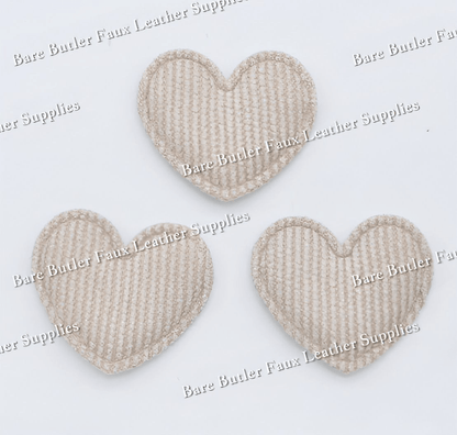 Padded Shimmery Heart Appliques - accessories, Butterfly, Embelishment, lace - Bare Butler Faux Leather Supplies 