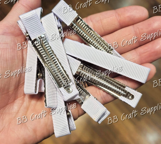 Partially Lined Alligator Clips 60 mm- Pack of 10 - Accessories, Clip, clips, Hair clips, lined, ribbon - Bare Butler Faux Leather Supplies 