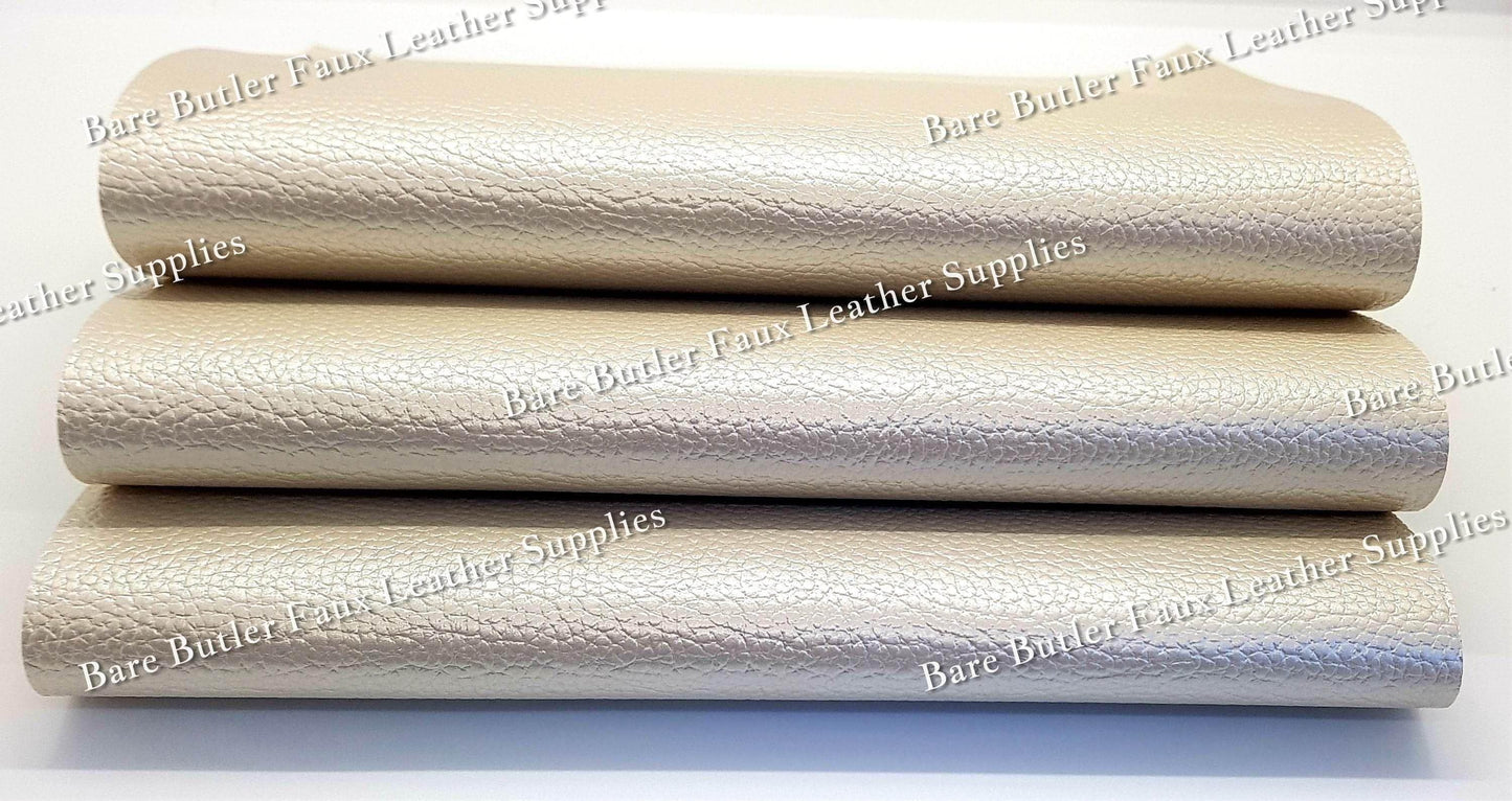 Pearl Metallic Pearl - Faux, leather, metallic, metallic's, Pearl - Bare Butler Faux Leather Supplies 