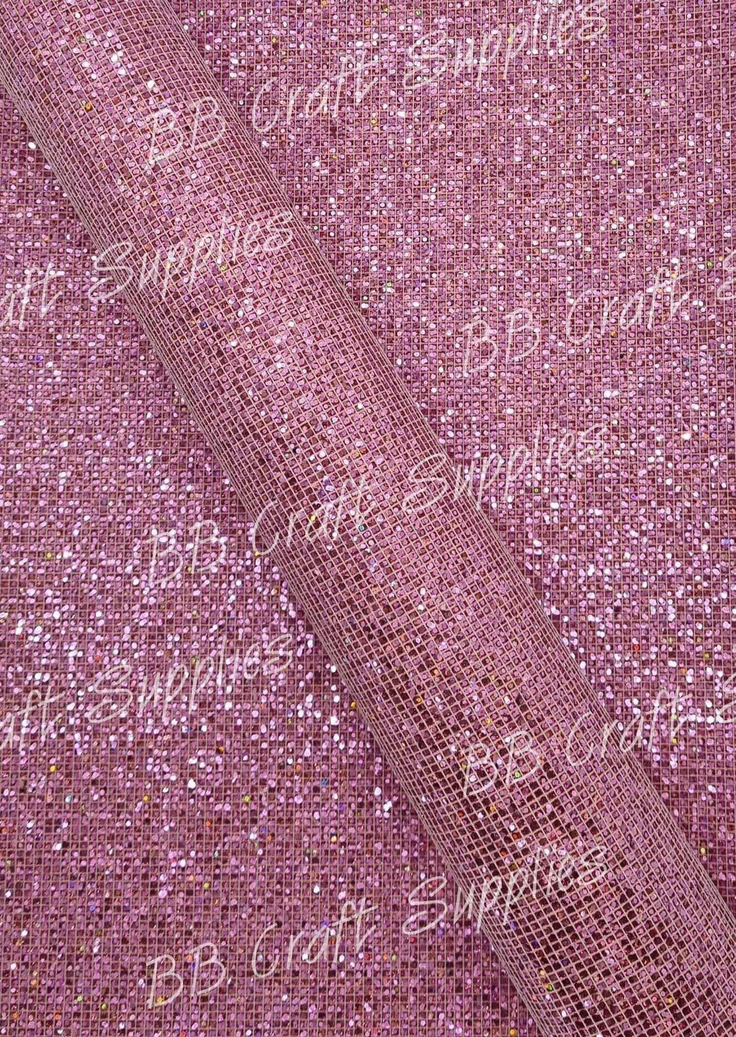 Pink Diamond Metallic Mesh - Diamond, Faux, Faux Leather, Leather, leatherette, Mesh, metalic, pink, shimmer, shine, Whats new - Bare Butler Faux Leather Supplies 