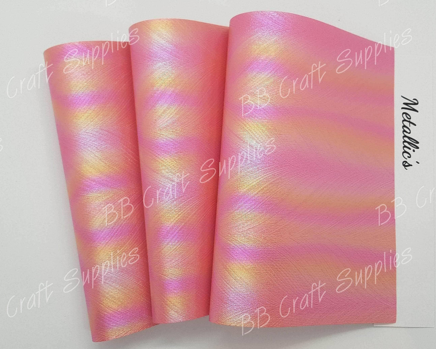 Pink Rainbow Peacock Feather texture - Embossed, Faux, Faux Leather, feather, Leather, leatherette, peacock, rainbow, Whats new - Bare Butler Faux Leather Supplies 