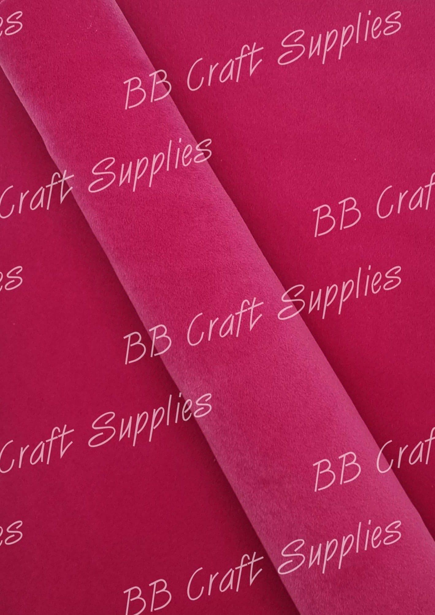 Premium Velvet Fabric - Hot Pink - crushed, soft, velvet - Bare Butler Faux Leather Supplies 