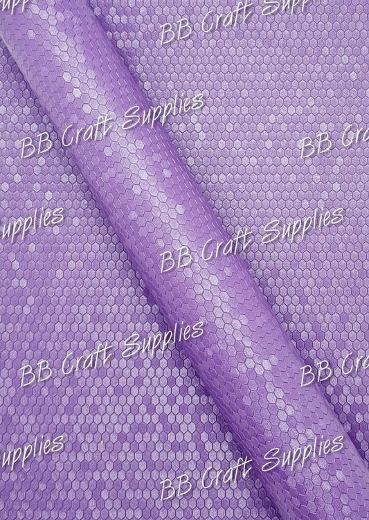 Purple Embossed Honeycomb - embossed, Faux, Faux Leather, Honeycomb, Leather, leatherette, metallic, shimmer, shine - Bare Butler Faux Leather Supplies 