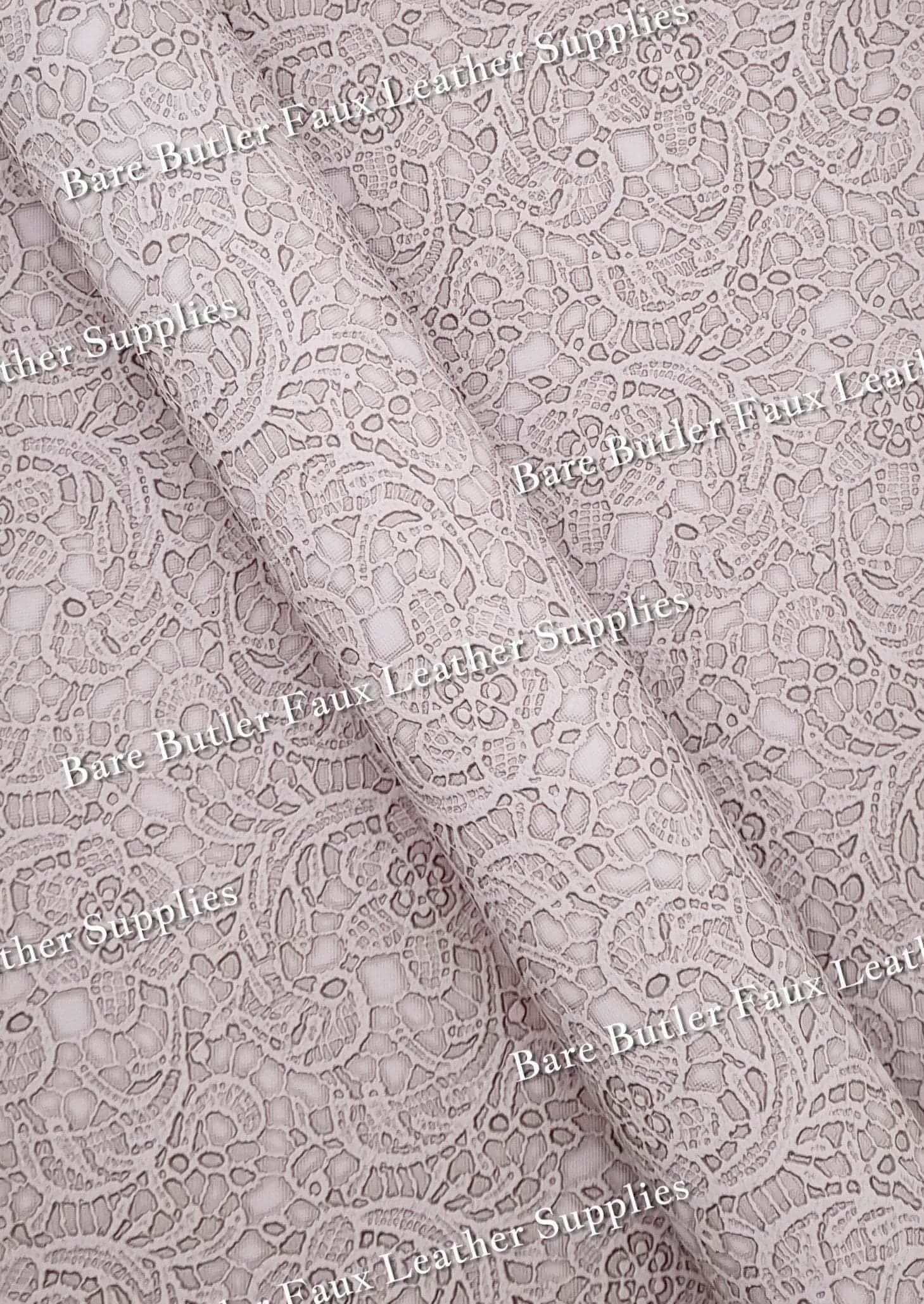 Roll - Butter Soft Embossed Lace Lilac - butter, embossed, Faux, Faux Leather, Roll, soft - Bare Butler Faux Leather Supplies 