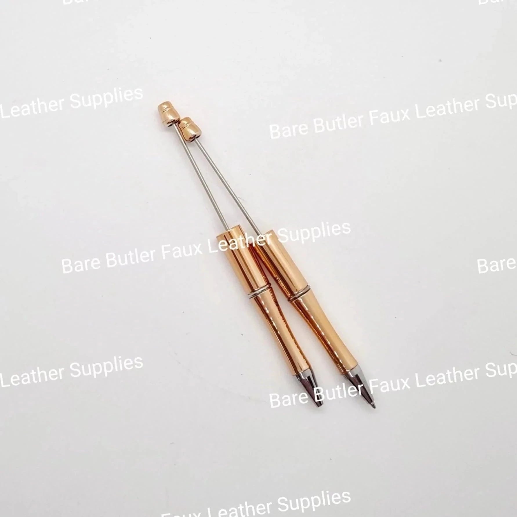 Rose Gold Metallic Bead Pen Blanks 2 pack -  - Bare Butler Faux Leather Supplies 