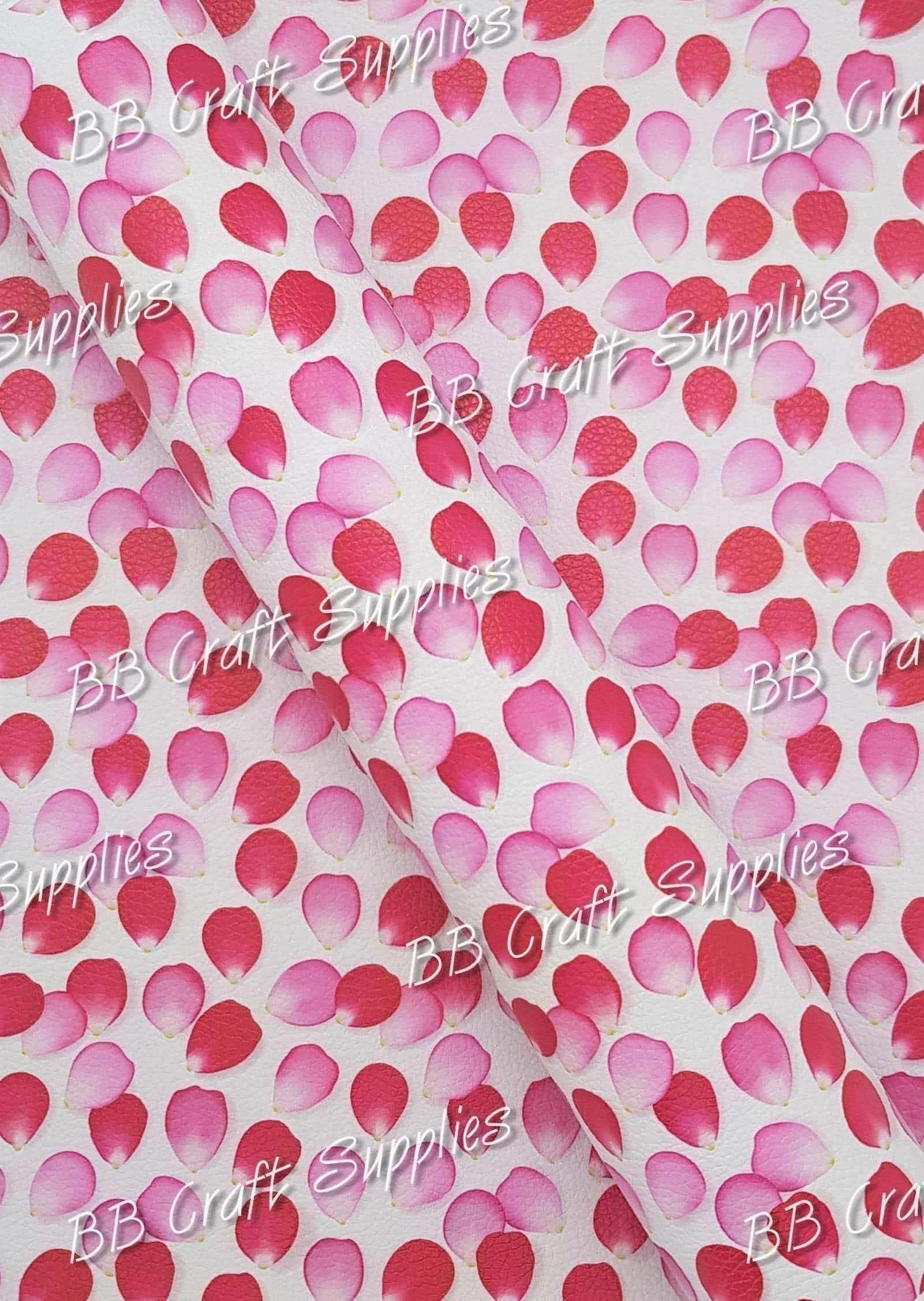 Rose Petals Litchi - Be my Valentine, ex's & oh's, Faux, Faux Leather, gnomes, Happy Valentines day, hearts, I Love you, key, Leather, leatherette, lips, Litchi, Love me again, valentines, xoxoxox, you & Me forever - Bare Butler Faux Leather Supplies 