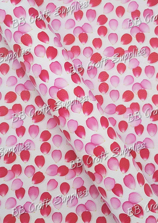 Rose Petals Litchi - Be my Valentine, ex's & oh's, Faux, Faux Leather, gnomes, Happy Valentines day, hearts, I Love you, key, Leather, leatherette, lips, Litchi, Love me again, valentines, xoxoxox, you & Me forever - Bare Butler Faux Leather Supplies 