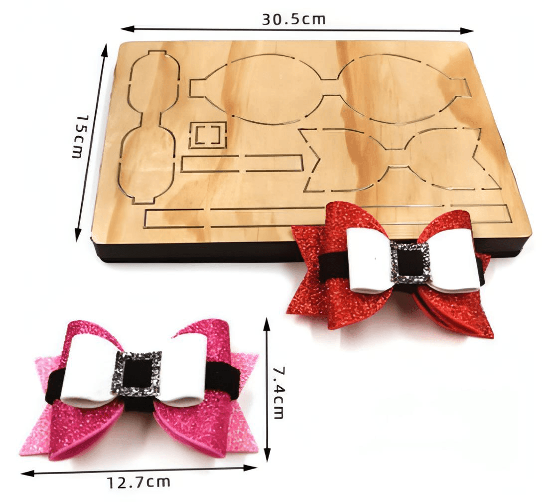 Santa Bow Die Large - Clay, Clays, Cutting, Die, dies, template - Bare Butler Faux Leather Supplies 