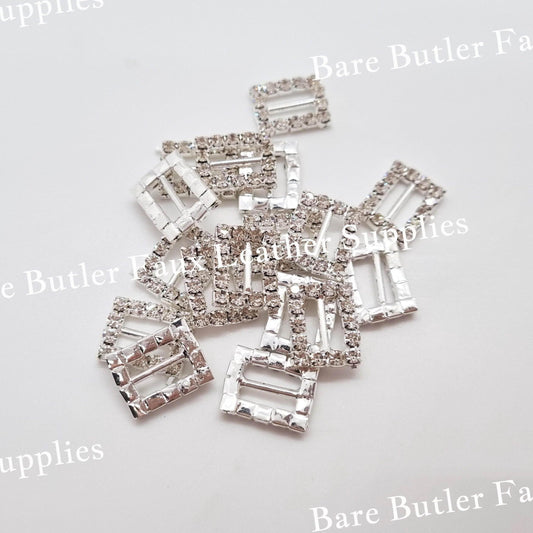 Santa Buckle Embellishment - Small Size 5 Pack - Embelishment, Rhinestone - Bare Butler Faux Leather Supplies 