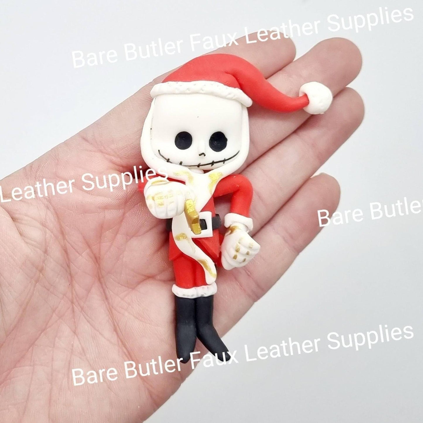 Scary Santa - Clay, Clays, embelishment - Bare Butler Faux Leather Supplies 