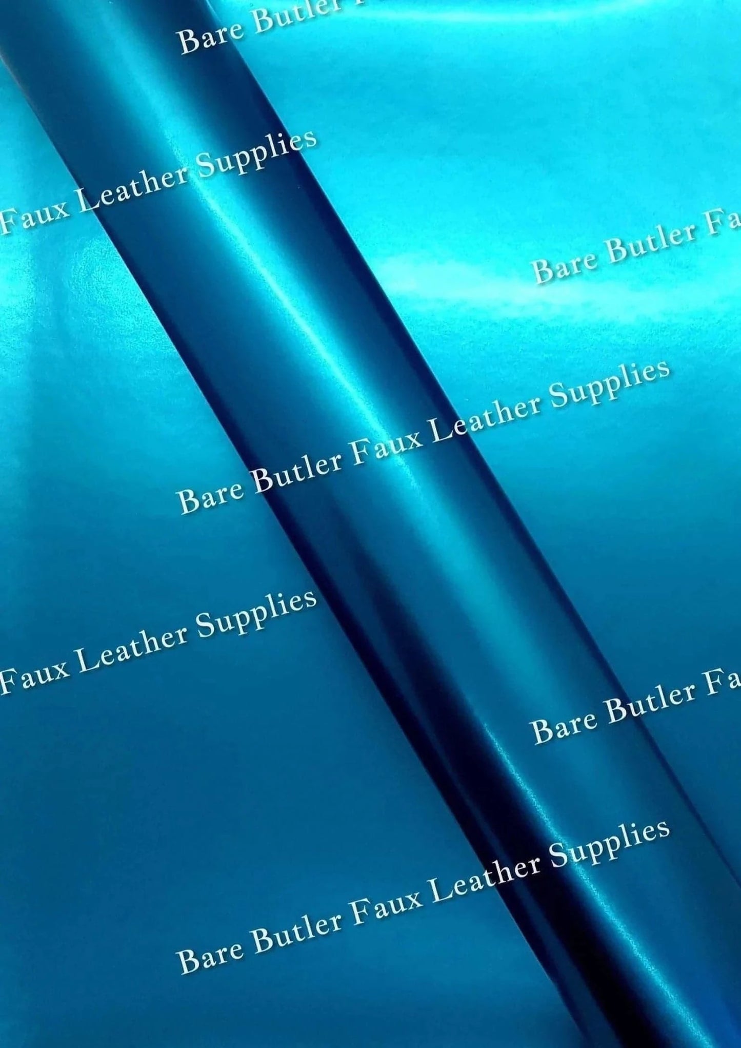 Smooth Matt Metallic Blue - blue, Colour, Faux, Faux Leather, Leather, leatherette, Litchi, metal, metallic, Solid - Bare Butler Faux Leather Supplies 