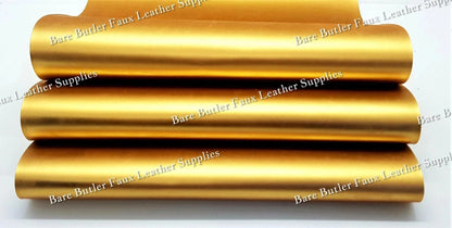 Smooth Matt Metallic Yellow - Colour, Faux, Faux Leather, Leather, leatherette, Litchi, metal, metallic, Solid, Yellow - Bare Butler Faux Leather Supplies 