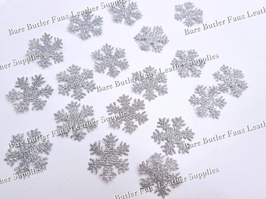 Snowflake Embellishments - accessories, christmas, Embelishment, snowflake, Snowflakes - Bare Butler Faux Leather Supplies 