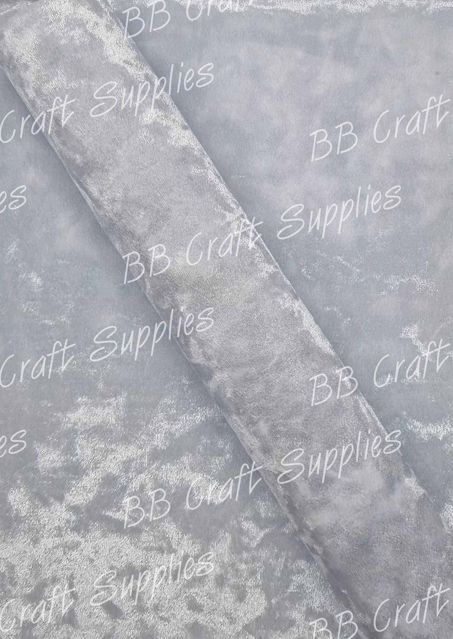 Soft Crushed Velvet Fabric - Ice - crushed, ice, soft, velvet - Bare Butler Faux Leather Supplies 