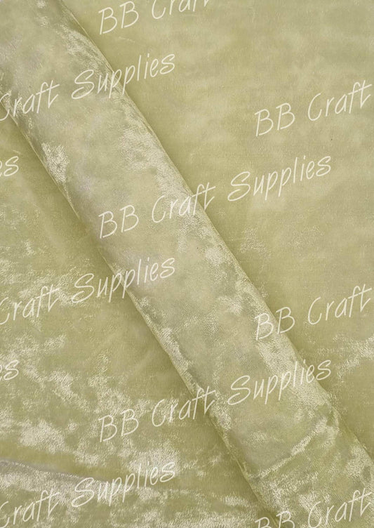 Soft Crushed Velvet Fabric - Yellow - crushed, soft, velvet, yellow - Bare Butler Faux Leather Supplies 